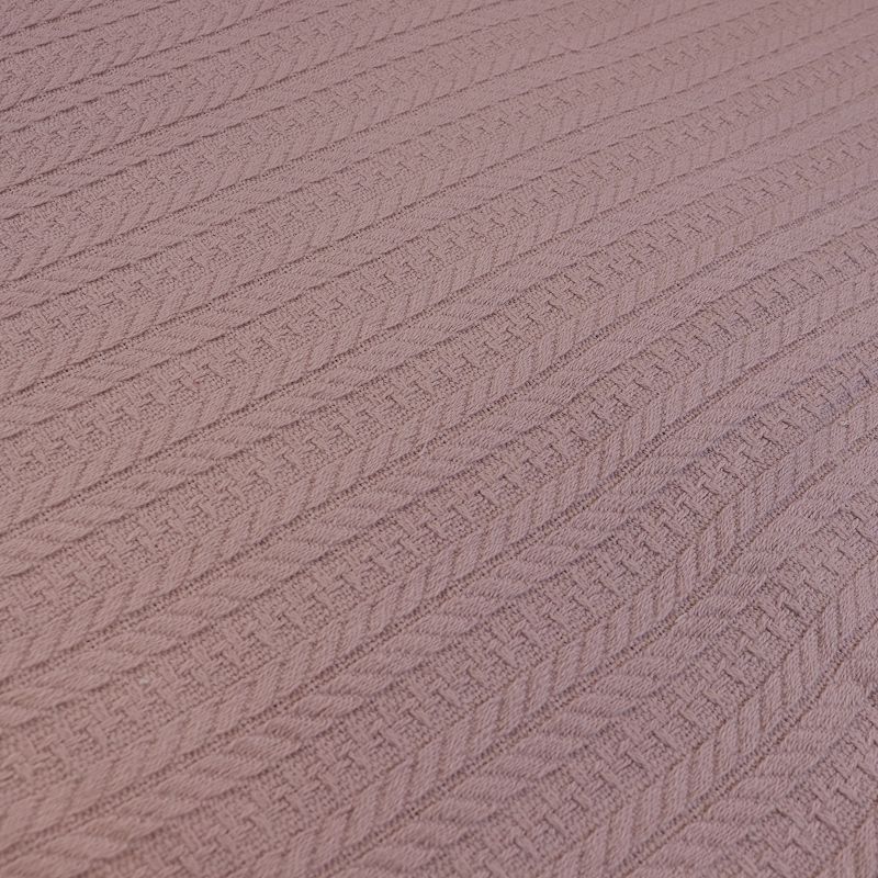 Вязаное полотно шир.240см, цвет пудра-вязка коса с полосой