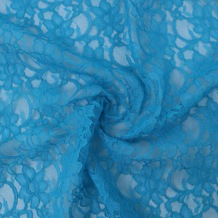 Кружевное полотно UNGARO шир.140см, цв.ярко-голубой