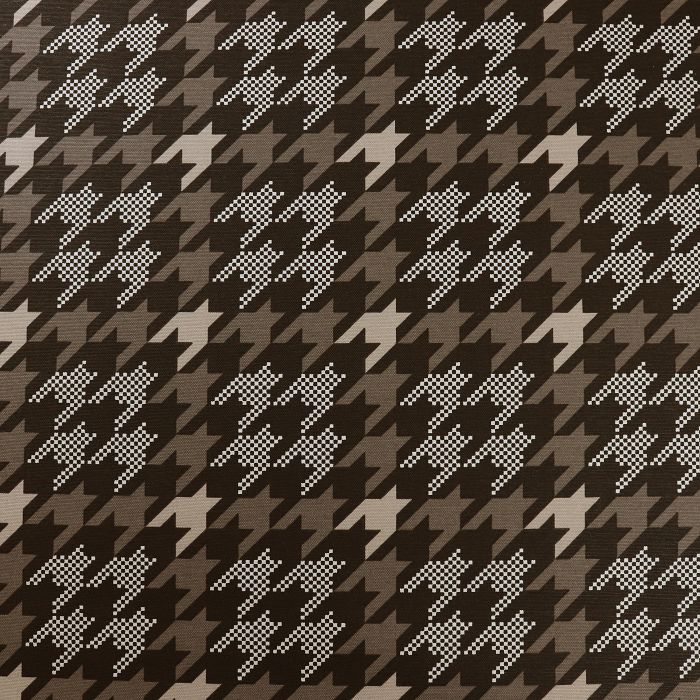 Ткань декоративная  с тефлоновой пропиткой шир.180см коричнево-бежевые гусиные лапки