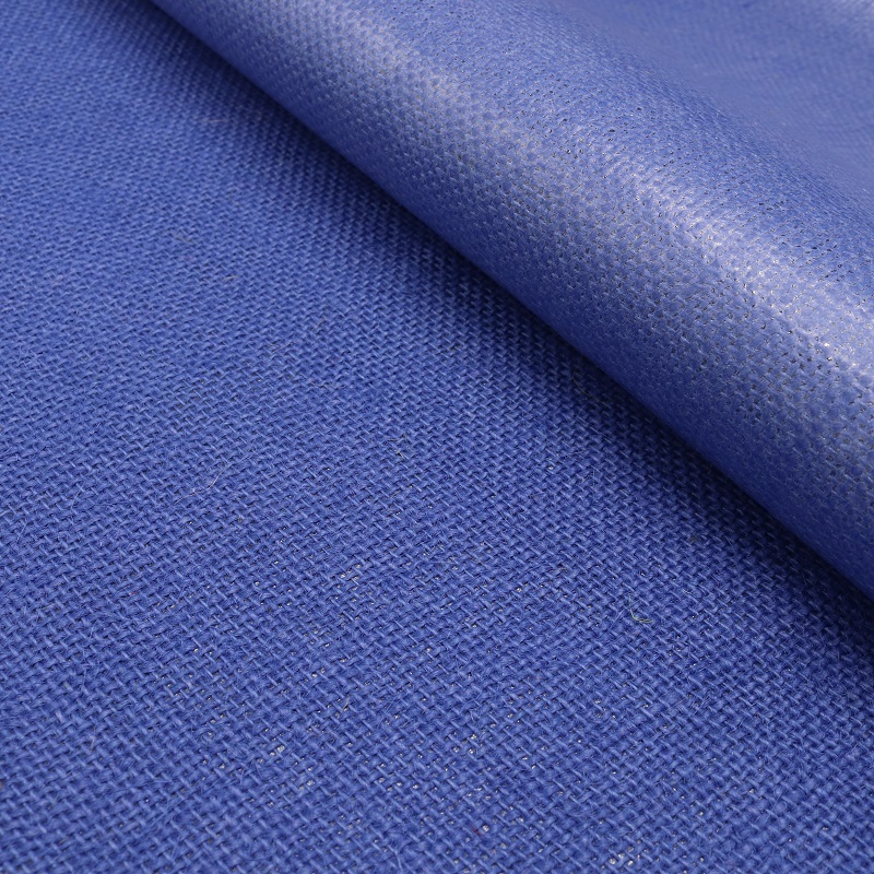 Ткань джутовая ламинированная шир.135см, цв.голубой