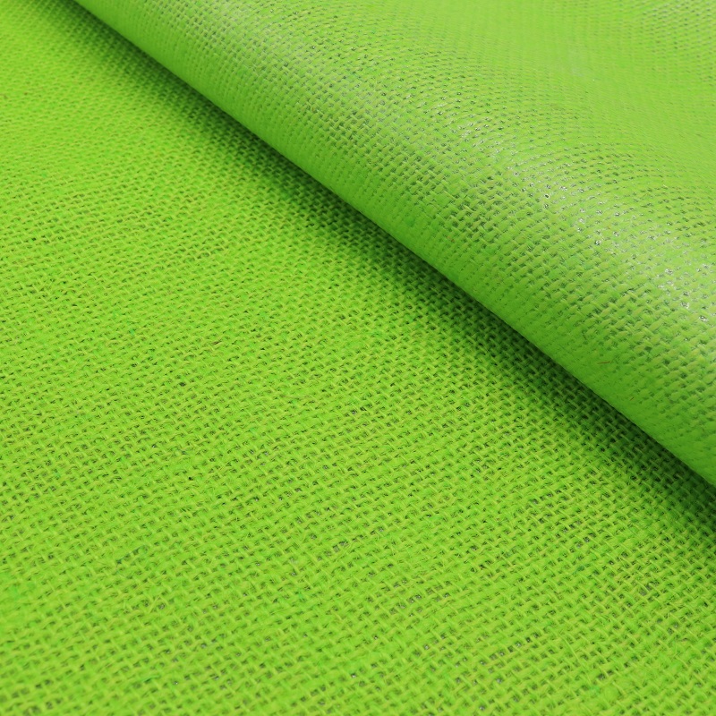 Ткань джутовая ламинированная шир.135см, цв.св.зеленый