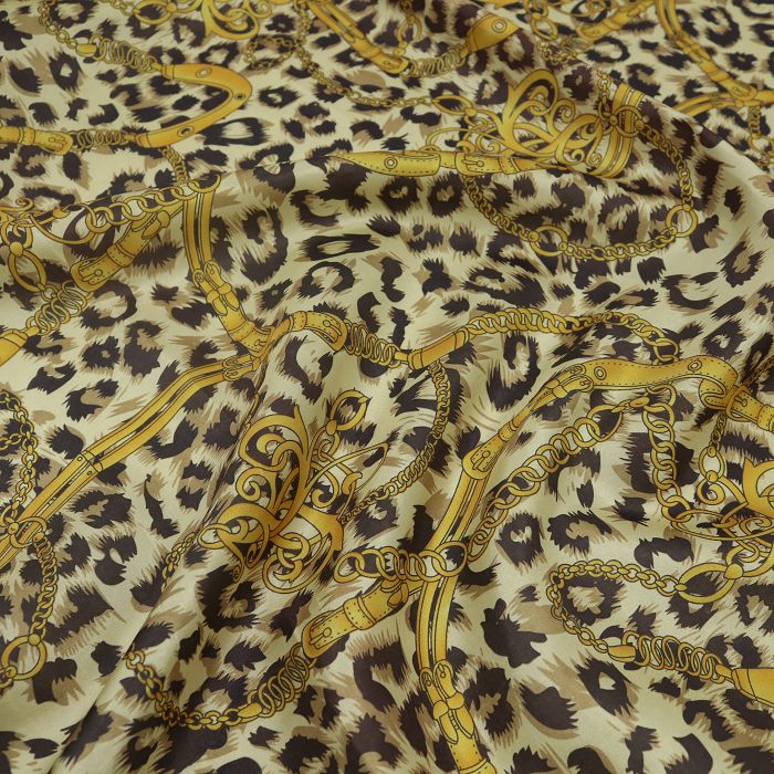 Ткань подкладочная шир.145см, леопард