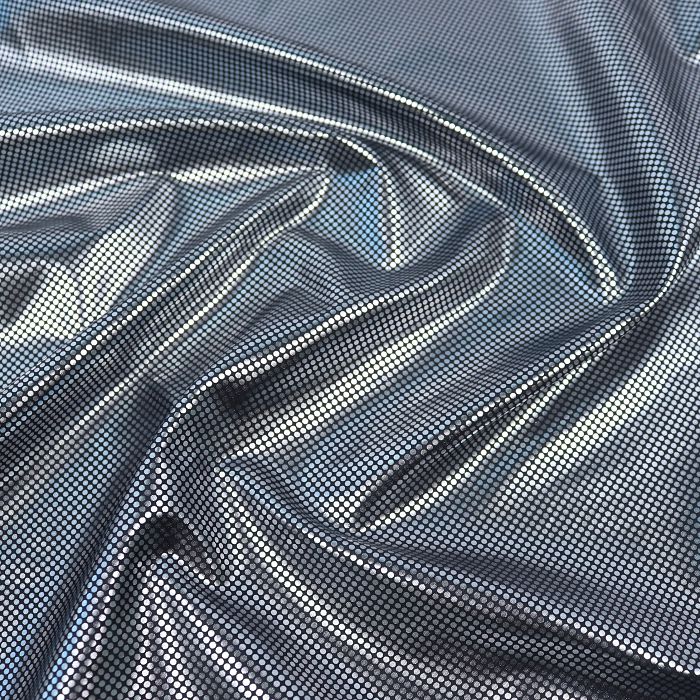 Ткань подкладочная фольгированная шир.150см, черный/фольга