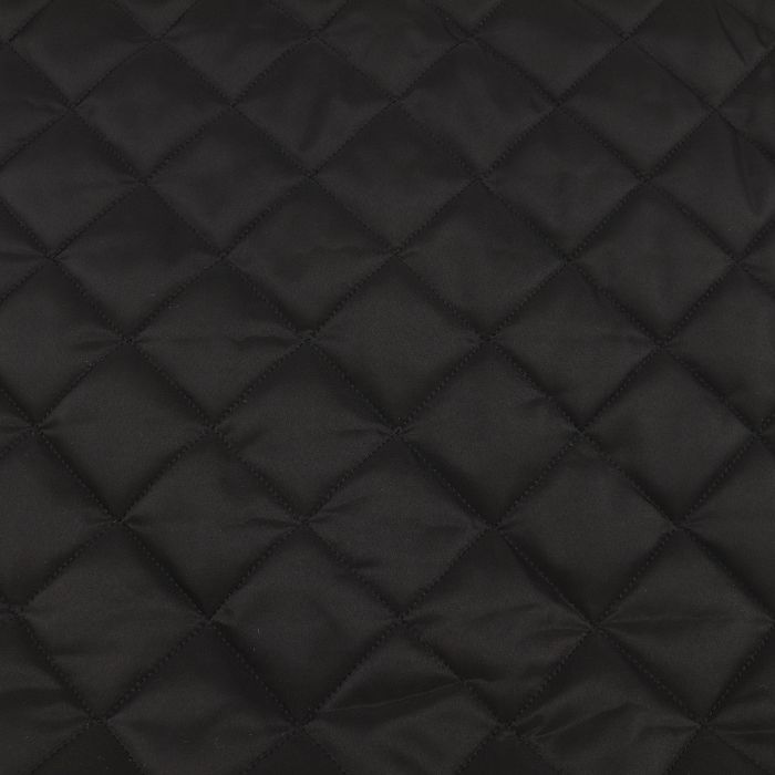 Ткань курточная стеганая на меху шир.145см, цв.черный стежка квадрат
