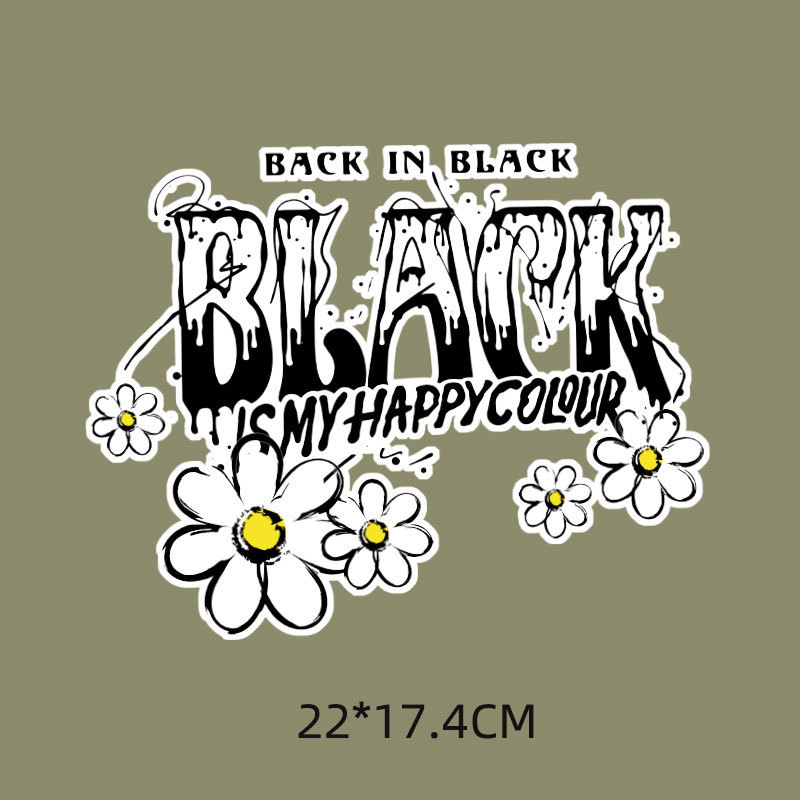 Термотрансфер "BACK IN BLACK " р-р 22*17,4см