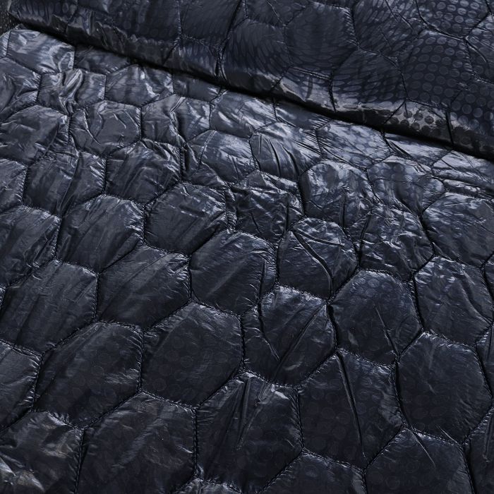 Ткань курточная стеганая на подкладе шир.130-140см, цв.синий стежка соты 