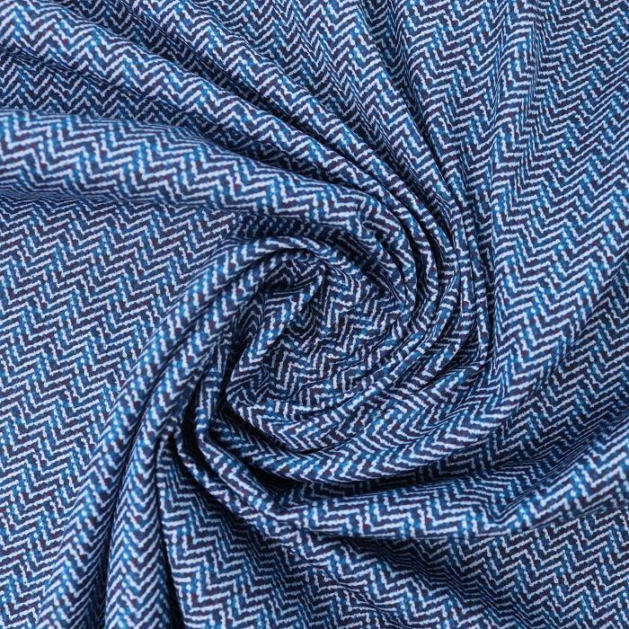 Ткань рубашечная ARMANI шир.145см, сине-белая елочка