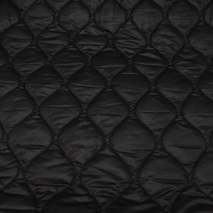 Ткань курточная стеганая на подкладе шир.140см, цв.черный стежка фигурная