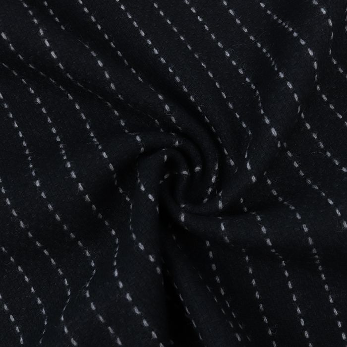 Ткань пальтово-костюмная шир.145см, цв.черн. с белыми пунктирами