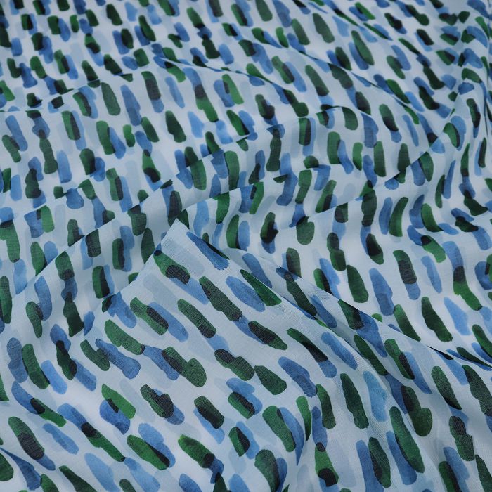 Ткань сорочечная шир.145см, зелено-голубые мазки