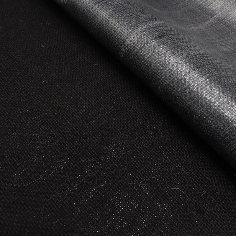 Ткань джутовая ламинированная шир.135см, цв.черный