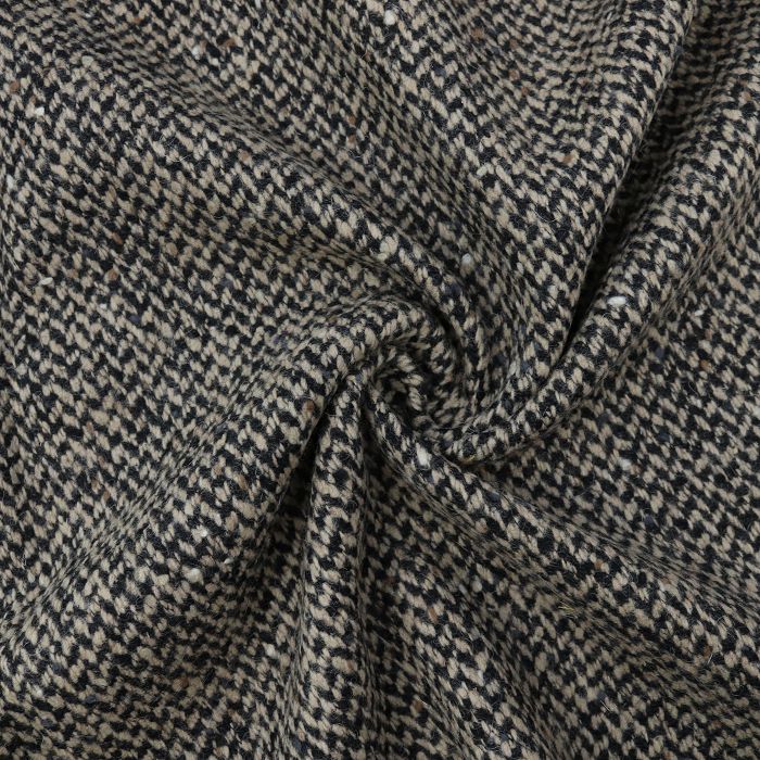 Ткань пальтовая шир.145см, цв.бежево-черный