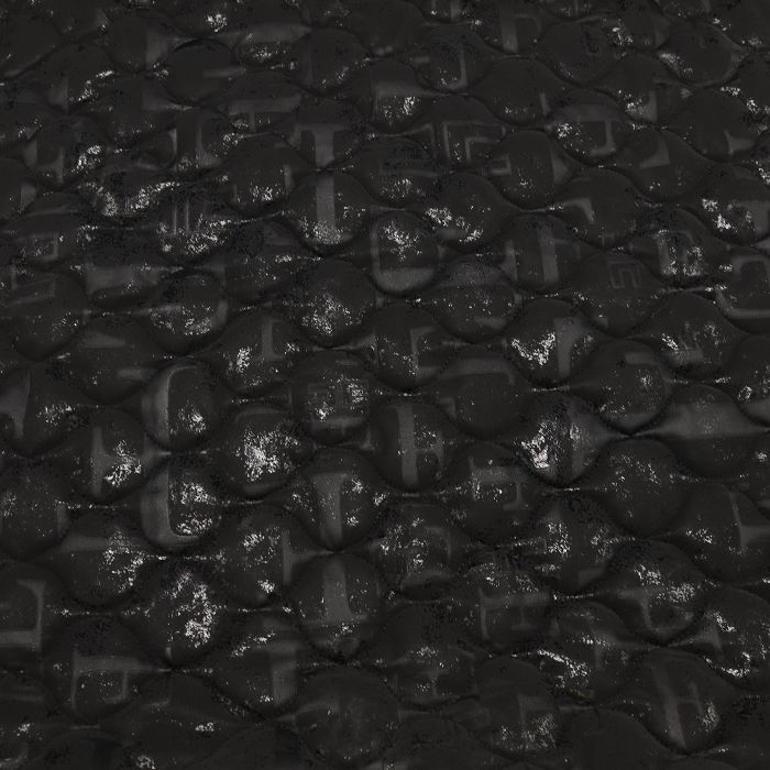 Ткань курточная стеганая шир.135см, цв.черный с буквами стежка фигурная