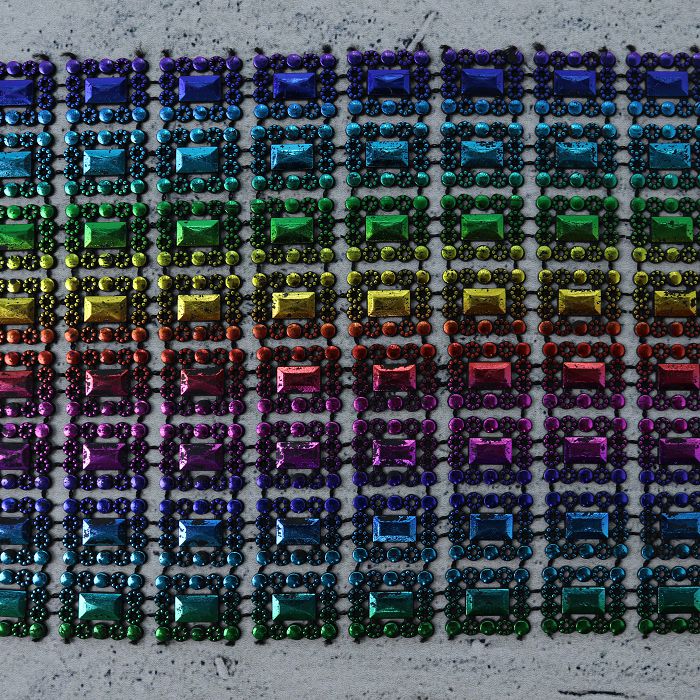 Лента пластиковая ширина 10,5см, разноцветные квадраты