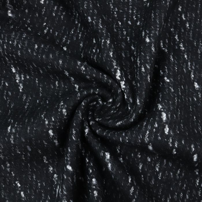 Ткань пальтовая шир.125см, белая полоса на черном